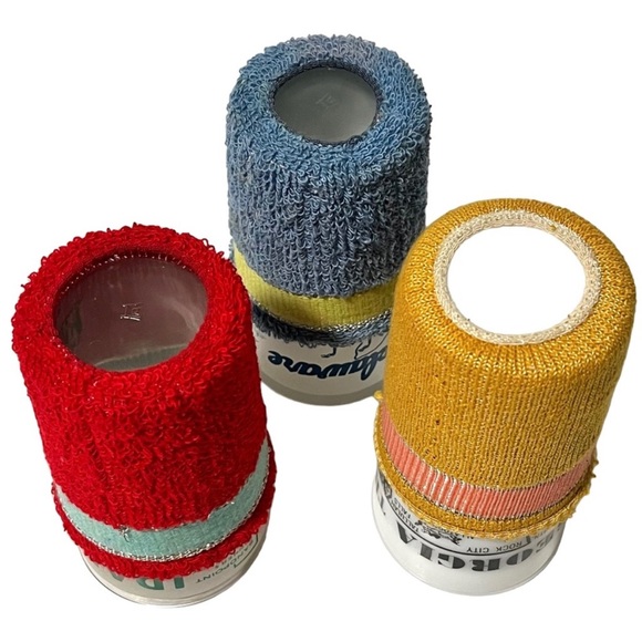 Vintage 1960s Mid Century Set of 8 Terrycloth Cola-Jacs Hi-Jac Cup Cozy - Picture 5 of 8